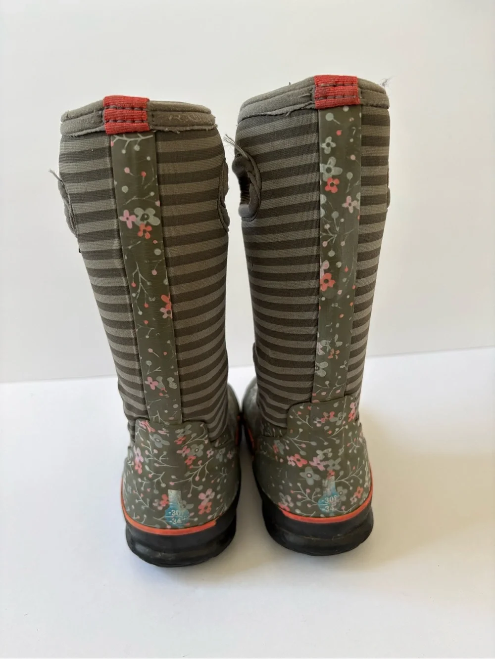 Bogs Kids Child Floral Rain boots Winter -30F Waterproof 11 Warm Handles NeoTech